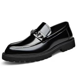 lot 19126 image: MYCTFIYST Mens Loafers Patent Leather Metal Chain Black 13