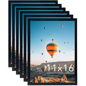 lot 19127 image: JCJMY 11x16 Black Picture Frame Set of 6