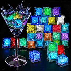 lot 19133 image: RowinsyDD Light Up Ice Cubes, 300 Pack, 7-Color LED  Retail $109.99