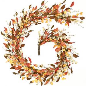 lot 19151 image: Waipfaru 6ft Autumn Eucalyptus Lighted Garland