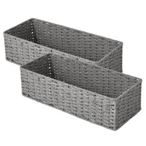 lot 19152 image: StorageWorks Wicker Bathroom Basket Organizer, Gray