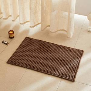 lot 20173 image: TYUU Waffle Bath Mat 30x20 Mocha Non-Slip