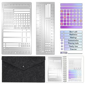 lot 20194 image: SKLENICE Metal Planner Stencil Bookmark Set, 2-Piece