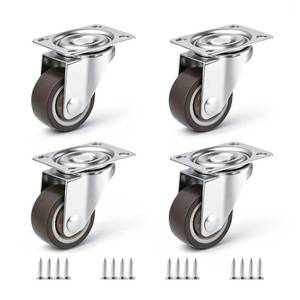 lot 20207 image: Set of 4 Swivel Plate Caster Wheels, 1 Inch