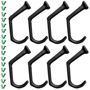 lot 20208 image: LyyGuanYoo 8 Pack Cast Iron Coat Hooks 4.4in