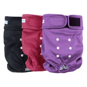 lot 20226 image: Leekalos Reusable Washable Dog Diapers, Large, 3-Pack