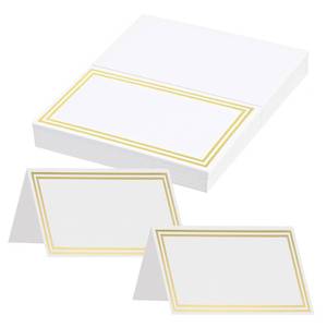 lot 20279 image: IHYXAPCHY Place Cards 50pc Gold Foil Border Tent