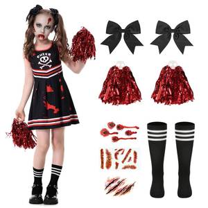 lot 20344 image: CIRCKOPS Zombie Cheerleader Costume Set Girls 9-10Y