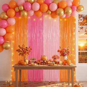 lot 20363 image: Frienda Foil Fringe Curtains Backdrop 3.3 x 6.6ft (4-Pack)