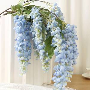 lot 20373 image: AROIUO Artificial Wisteria Hanging Flower Garland 4-Pack Blue