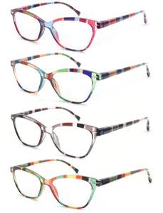 lot 20390 image: HAPJOYS Reading Glasses 0.75 Blue Light Blocking 4 Pack