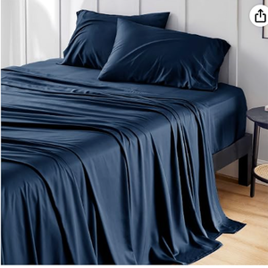 lot 2251 image: Bedsure Navy Blue Comforter Set FullQueen - Stock image may not match actual product images