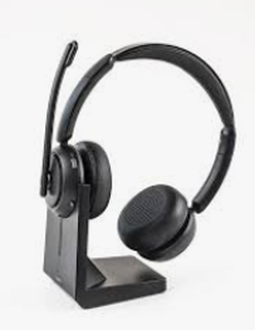 lot 2316 image: Wireless headphones with charging stand black - Stock image may not match actual product images