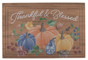 lot 11806 image: Thanksgiving &amp Harvest Doormat IndoorOutdoor Rubber Backing (Pack of 4) - Stock images may not match actual product images