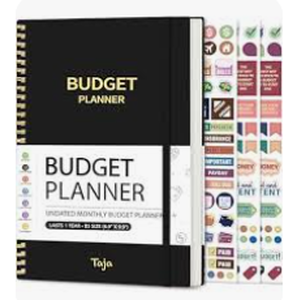 lot 20303 image: Taja Budget Planner Spiral-Bound Notebook - Stock image may not match actual product images