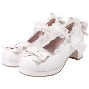 lot 1007 image: LUXMAX Womens Mary Jane Pumps with Bow, Size 9, White