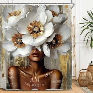 lot 1009 image: Miyotaa Shower Curtain 60W x 71H Inches with Hooks