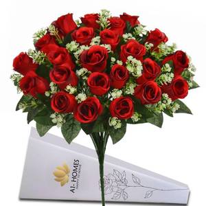 lot 1019 image: A1-Homes Artificial Silk Rose Bush 41cm Red 24 Heads