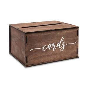 lot 1407 image: Heather & Willow Wooden Card Box 11.5x10.5x6.5