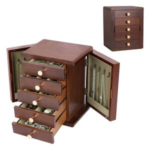 lot 1410 image: Kendal Wooden Jewelry Box, 5-Layer Organizer