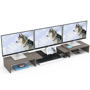 lot 1411 image: WESTREE Triple Monitor Stand Riser 56 Inch Adjustable