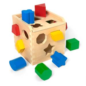 lot 1438 image: Melissa & Doug Shape Sorting Cube Wooden Toy