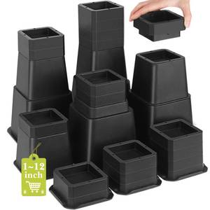 lot 1442 image: Yookwutar 28-Piece Adjustable Bed Risers 1-12 Inch