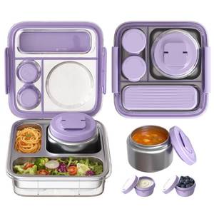 lot 1469 image: Fomazi Stainless Steel Bento Lunch Box with Insulated Jar