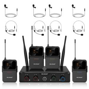 lot 1487 image: 4-Channel UHF Wireless Microphone System  Retail $129.99