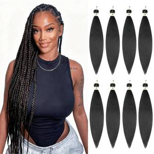 lot 2035 image: Nescorner Pre-Stretched Braiding Hair 24in 8-Pack Black