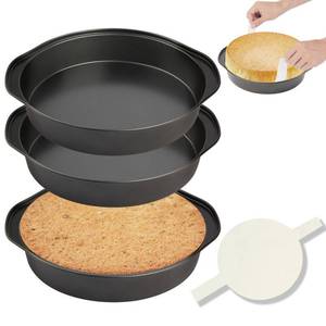 lot 2039 image: Tutikuki 8 Round Carbon Steel Cake Pan Set, 3-Piece
