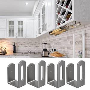 lot 2052 image: Cutting Board Holder 4-Piece Stainless Steel