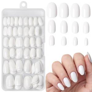 lot 2062 image: Bellelfin Press On Nails Short Oval White 240Pcs