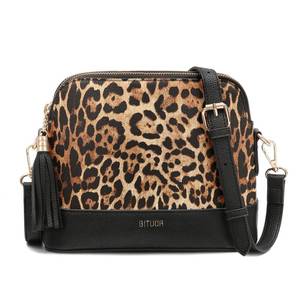 lot 2075 image: BITUOR Leopard Print Crossbody Bag PU Leather
