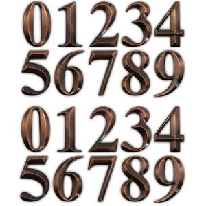 lot 2077 image: HopeWan Self-Adhesive Mailbox Numbers, Bronze, 2-34
