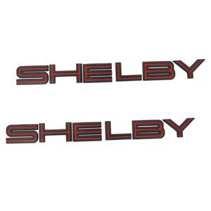 lot 2085 image: 2X Shelby Letter Metal Car Emblem Decal for Mustang GT500