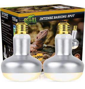 lot 2362 image: MISDOOD Reptile Heat Lamp 100W UVA Basking Bulbs 2-Pack