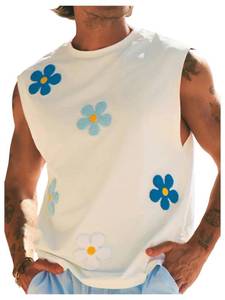 lot 2372 image: MakeMeChic Mens Summer Beach Tank Top Sleeveless, Size M