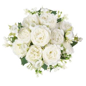 lot 2396 image: Mkono Artificial Peony Flowers Silk Bouquet 2 Pack
