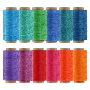 lot 2402 image: KIVISIN 150D Flat Waxed Polyester Thread 0.8mm 12-Pack