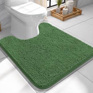 lot 2457 image: OLANLY Toilet Rug U-Shaped 24x24 Chenille Contour