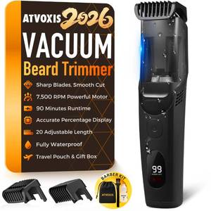 lot 2463 image: ATVOXIS Vacuum Beard Trimmer Rechargeable IPX6