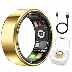 lot 2470 image: Aoyool Smart Ring Health & Fitness Tracker, Gold, Size 12