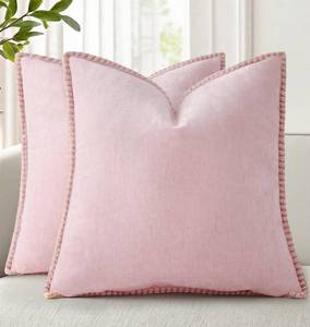 lot 2480 image: decorUhome Chenille Throw Pillow Covers 18x18 Set of 2