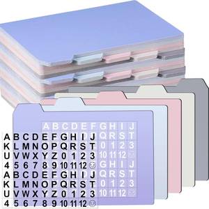 lot 2493 image: Harloon 50 Pack 4x6 Inch Index Card Dividers with Tabs