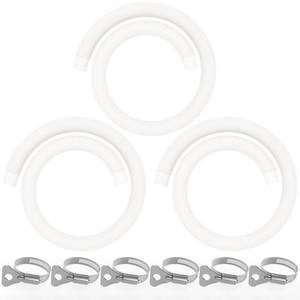 lot 5003 image: Poolvio Pool Hoses 1.25 x 59 3-Pack with Clamps