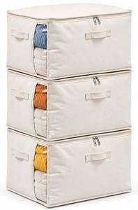 lot 5022 image: Vailando Canvas Storage Bags for Comforters, 3-Pack