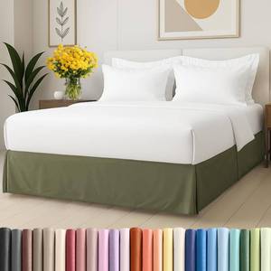 lot 5035 image: CGK Unlimited Pleated Bed Skirt Queen 18 Inch Sage