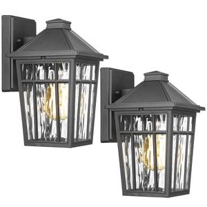 lot 5062 image: Darkaway Outdoor Wall Sconces 11 inch Matte Black (2pc)