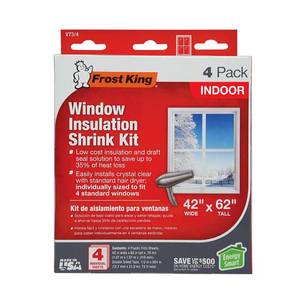 lot 6030 image: Frost King Shrink Film Window Kit, 4-Pack, 42W x 62L